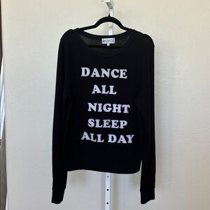 NWOT Wildfox small soft Black Sweater with White Text